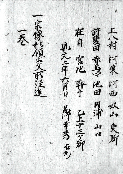 社領田代并立用以下目録/